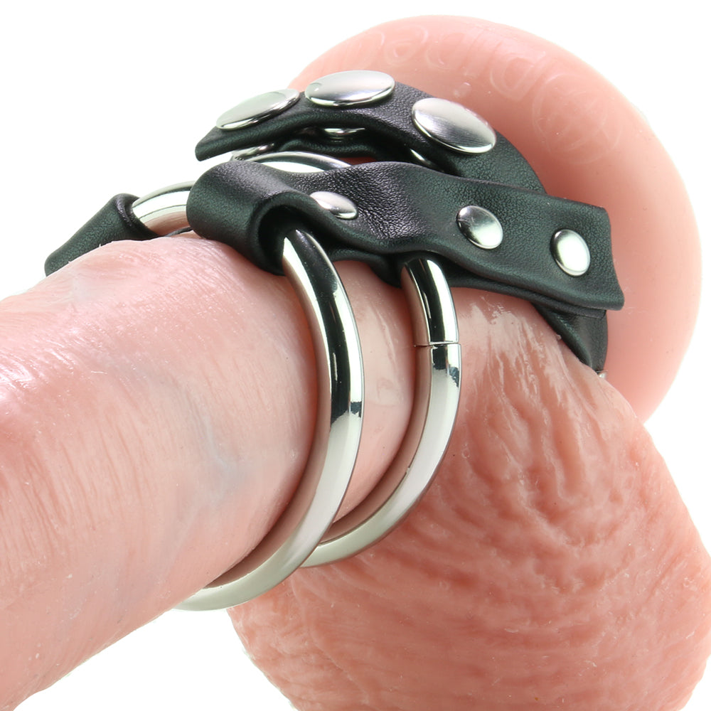 Blue Line Double Metal C-Ring with Adjustable Ball Strap Bondage and Fetish > Cock and Ball Devices - Tophatter Daily Deals